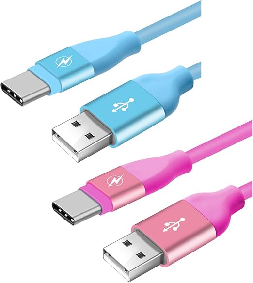 Amazon Asus Zenfone V Usb Type Cデータ充電ケーブル2パックバンドルブルーとピンク 携帯電話 スマートフォンアクセサリ 通販