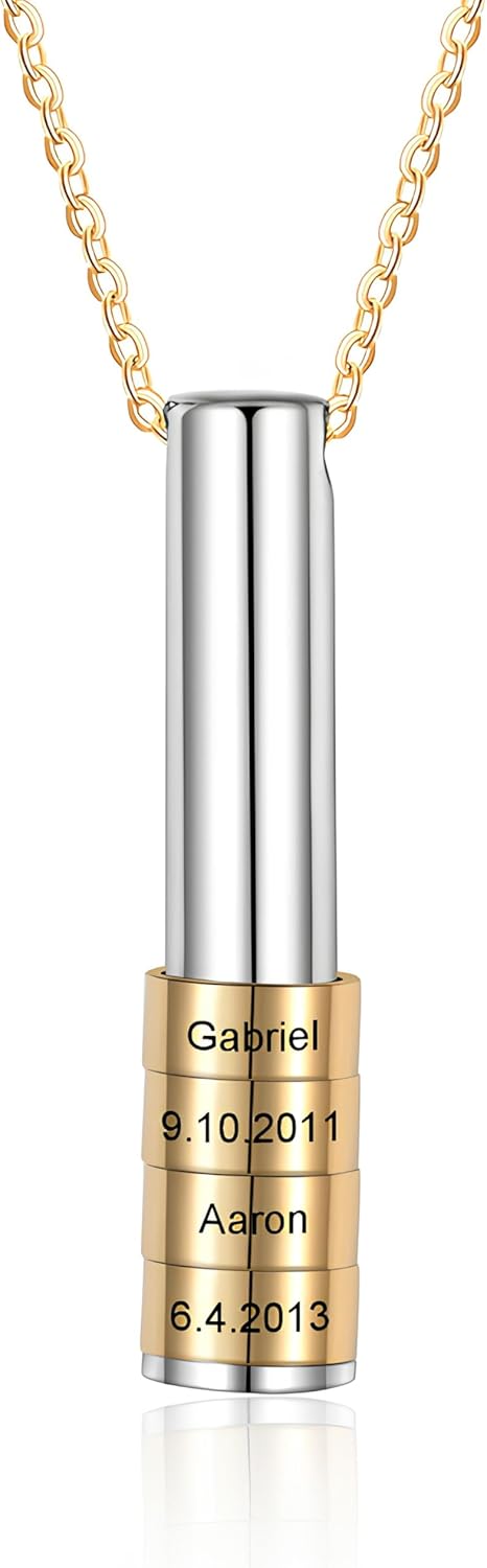 Personalized Charm Name Necklace – Custom Family Pendant with 1–8 Names – Couples or Parent Jewelry – Black, Silver or Gold – Sentimental Gift for Men or Women - Image 3