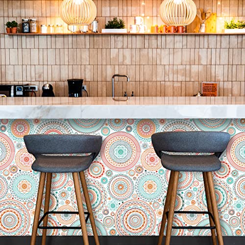 Wudnaye Boho Wallpaper Peel And Stick Wallpaper Boho Contact Paper For Cabinets 17.7 Inch × 118 Inch Colorful Removable Contact Paper Classroom Wallapepr Self Adhesive Decorative Wall Paper Vinyl #TOP4