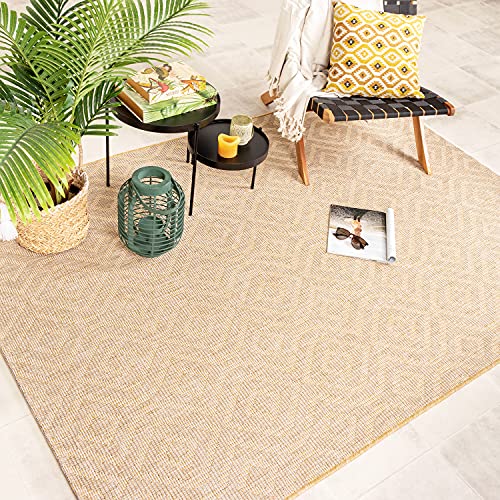FRAAI | Home & Living In- & Outdoor Teppich - Summer Retro Gelb - 120x170cm - Wetterfest...