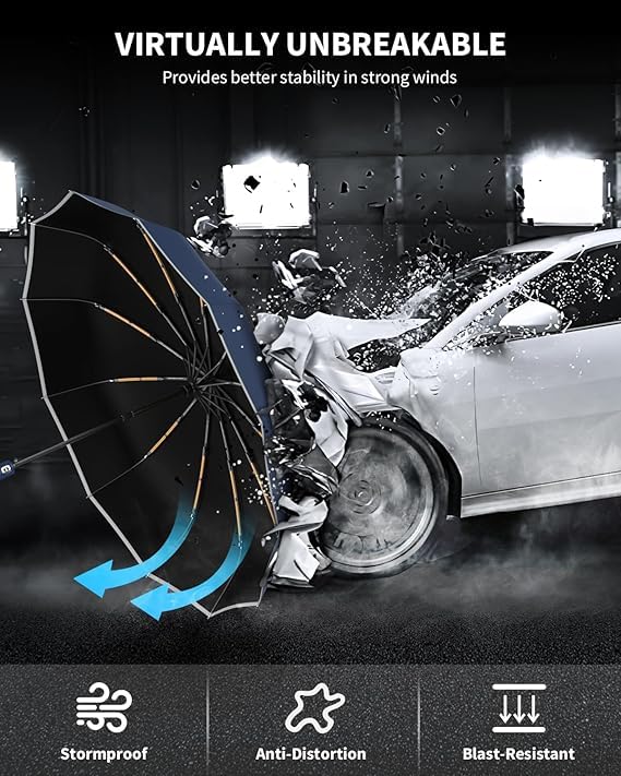 Image of G4Free Magic Umbrella for Men - Automatic Large Size Foldable Umbrella with Travel Cover for Man and Women -3 fold Non-Stop Windproof Classics Travel Foldable Protection&Rain Cleaning Girls
