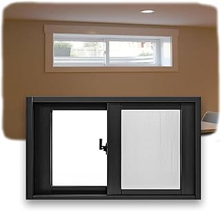 Black 42x24in Aluminum Frame Household Window, 107x61cm House Window Replacement Interior Exterior, Featuring Double-Pane Insulated with Thermal Insulation Soundproof Glass