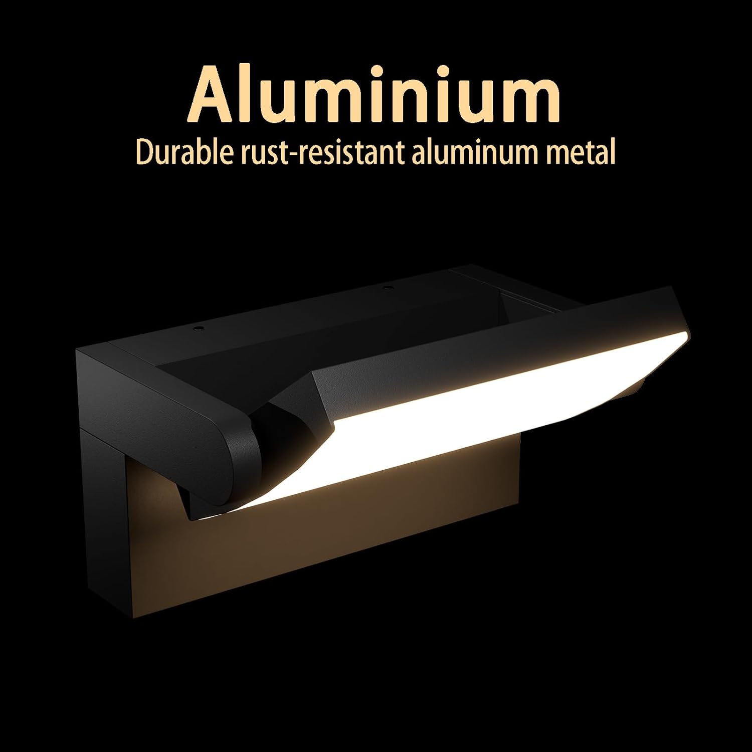 Modern Outdoor Flood Lights, Aluminum Porch Sconce Lights, LED Exterior Wall Sconce for Garage, Waterproof, Black, 3000K, 2 Pack