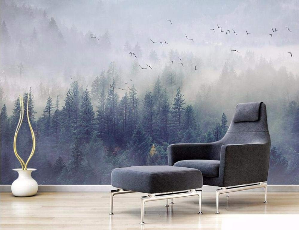 Papier peint forêt fraîche 3D 250x175 cm pour salon WLLLO
