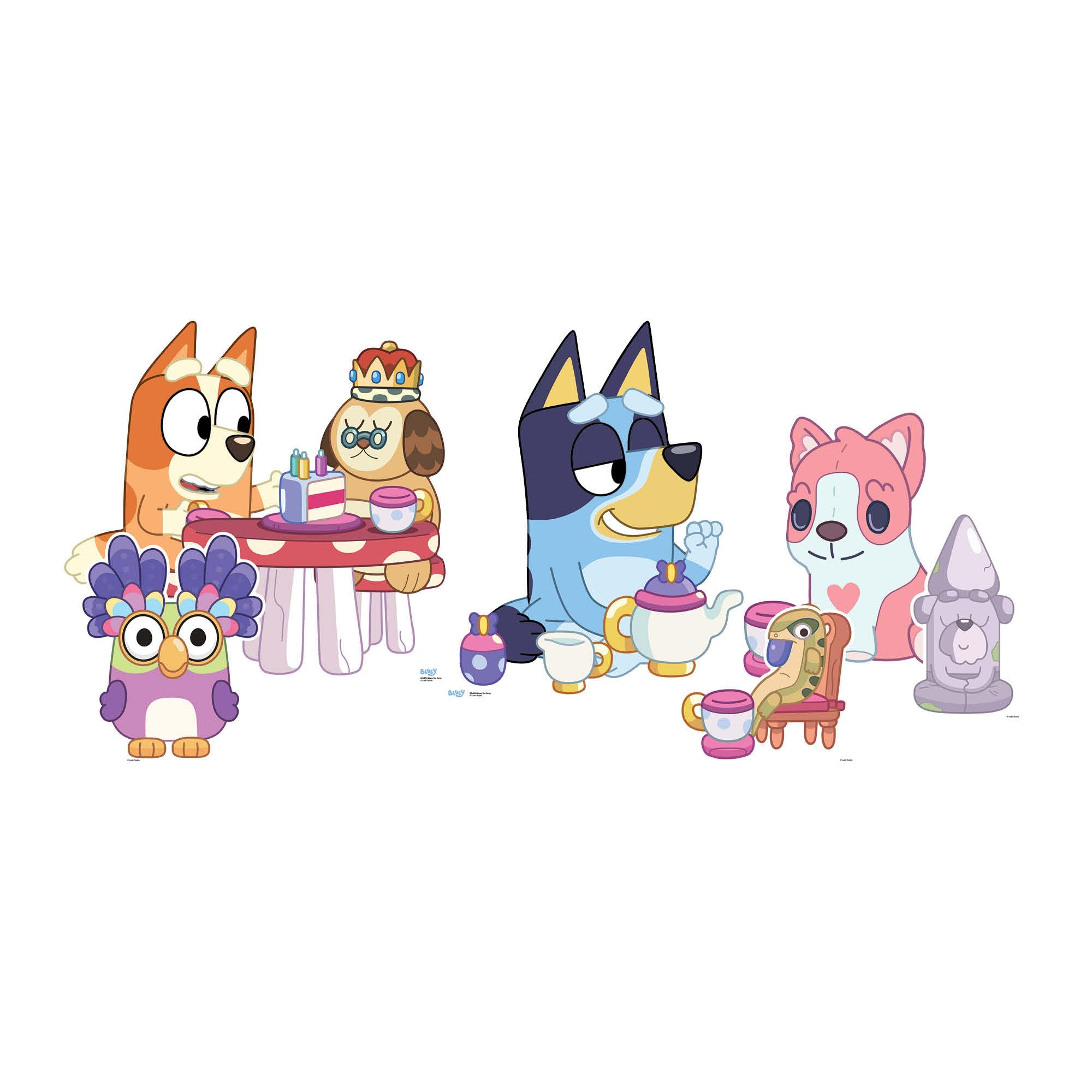 Star Cutouts SC4784 Bluey Bingo & Friends Tea Party Star Mini Bundle - Wall & Floor Decorations Cardboard Cutouts Height 55cm