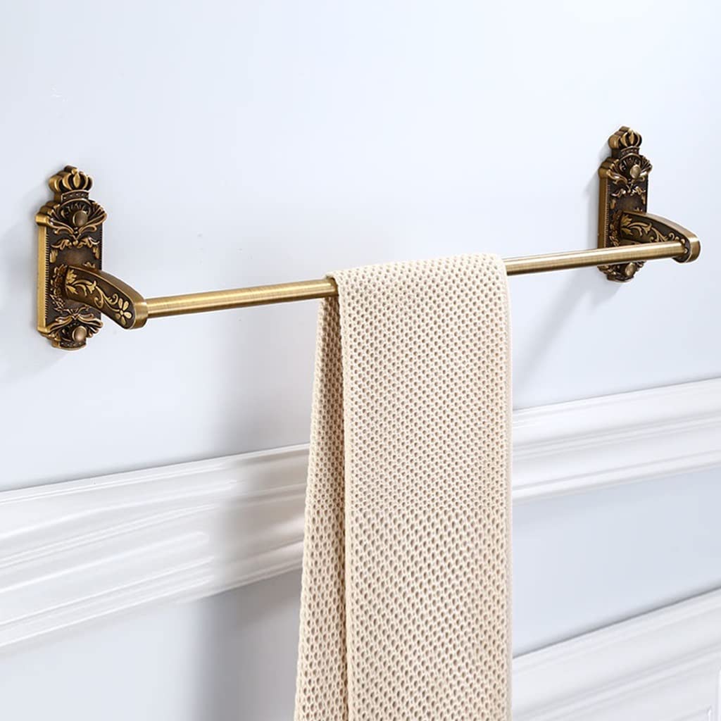 GLETSF Towel Racks, Towel Rail For Bathroom,Punch-Free Bath Hand Towel Holder,Bathroom Towel Rail,European Antique Bathroom Rack Space Aluminum Towel Bar/Towel Rack/A-Single Rod-a
