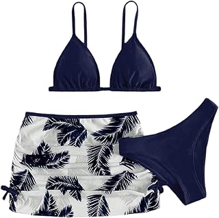 Traje de baño de 3 Piezas para niña y niña, Color Liso, Bikini Rullfe Regalos