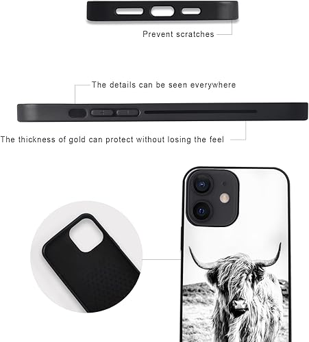 Miniatura 3 de GULTMEE Funda para iPhone 11 Highland Cow, carcasa de goma TPU y diseño de PC, a la moda, ajuste delgado, híbrido, a prueba de golpes, fundas