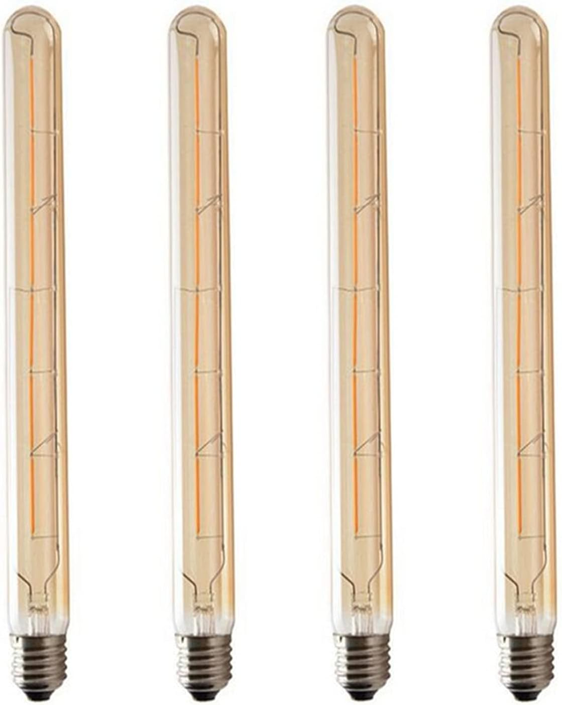 CTKcom 6W Dimmable Vintage Edison Light Bulb T300 Long Tube LED Filament Bulb Long Tubular Vintage LED Light,E26 Medium Base, Warm White 2300K,6W(60W Equivalent),Dimmable,4 Pack (Amber)
