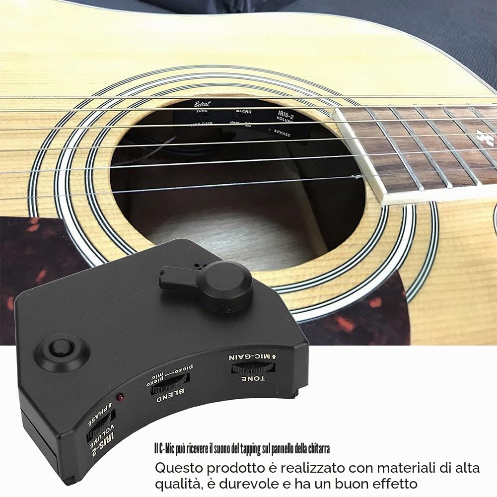 Preamplificazione per Chitarra, Preamplificatore del foro sonoro con trasduttore a ponte Piezo Pickup Scatola di risonanza Mic
