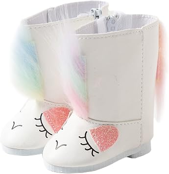 Doll Shoes Accessories Doll Snow Boots Fit 18-inch American Doll Girl Dolls Unicorn Boots