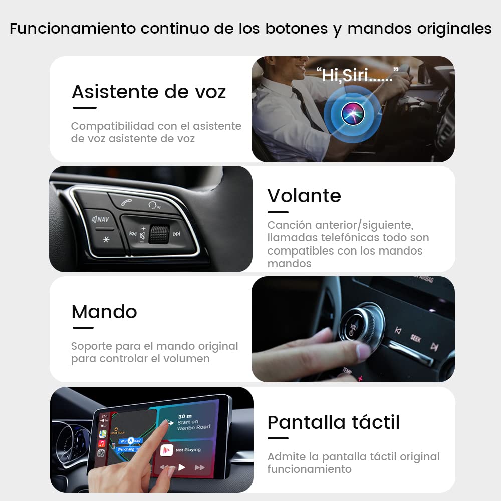CarlinKit 5.0 Wireless CarPlay/Android Auto 2Air Adaptador ，Convierte CarPlay&Android Auto por Cable a inalámbrico，Soporta actualización OTA
