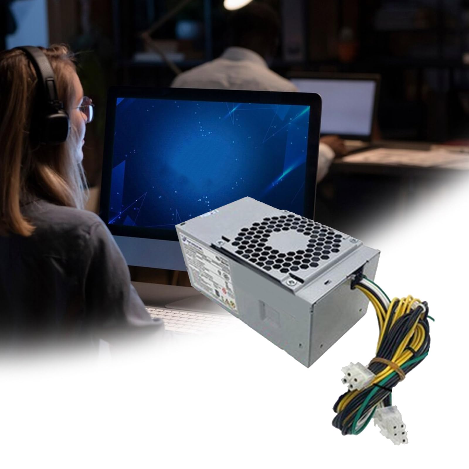 Alimentatore di rete per computer ad alta efficienza e silenzioso per desktop, potenza di commutazione 8 PIN (6+2 PIN), 180W - 600 risparmio energetico