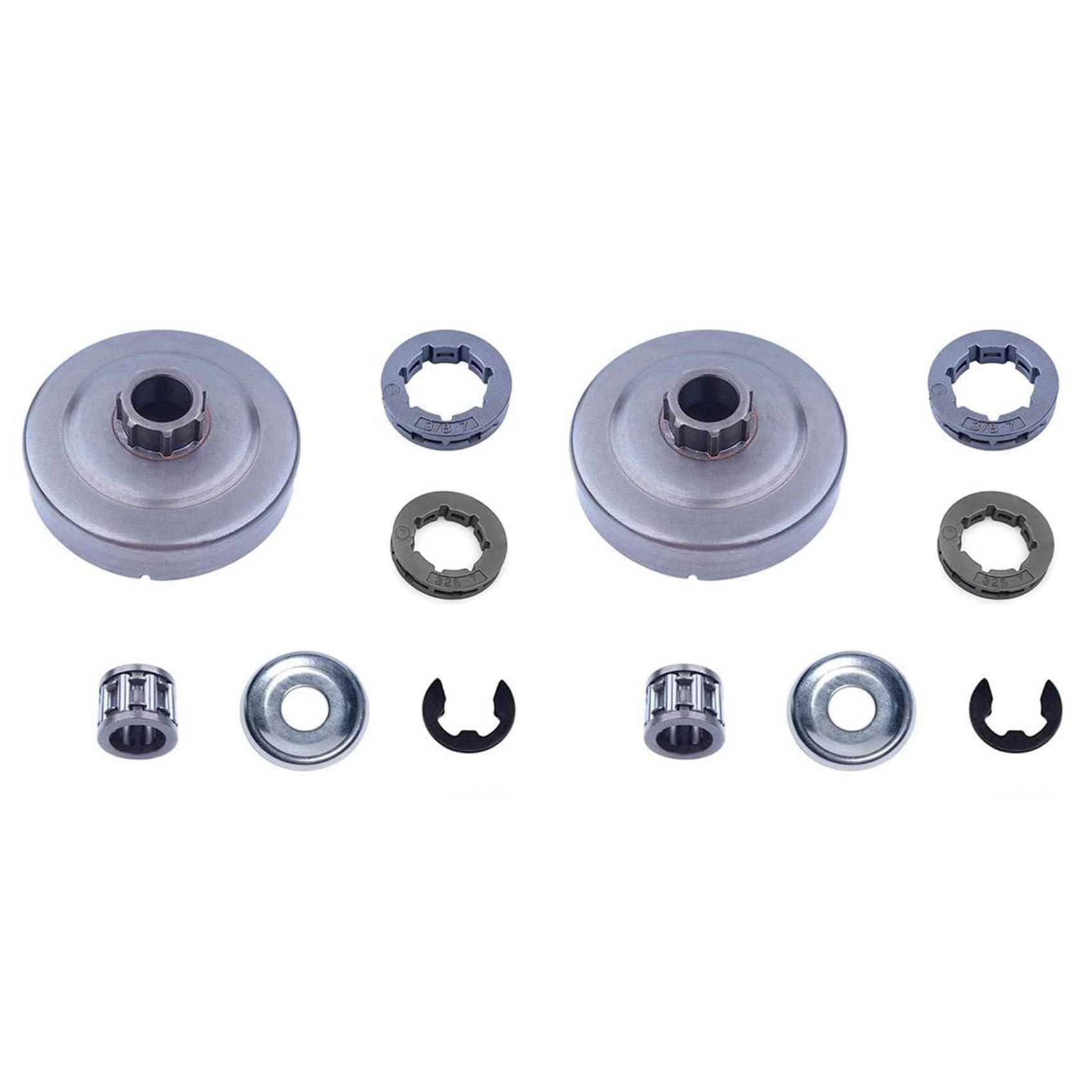 Jnchdghwa Silver 2X Chain Clutch Sprocket Drum Rim Bearing Kit For Ms290 029 Ms390 039 Ms310 Chainsaw 1125 007 1041
