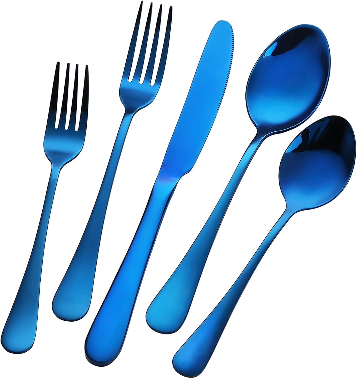 Blue Silverware Set Flatware Cutlery Levanma 20 Pieces Stainless Steel Tableware