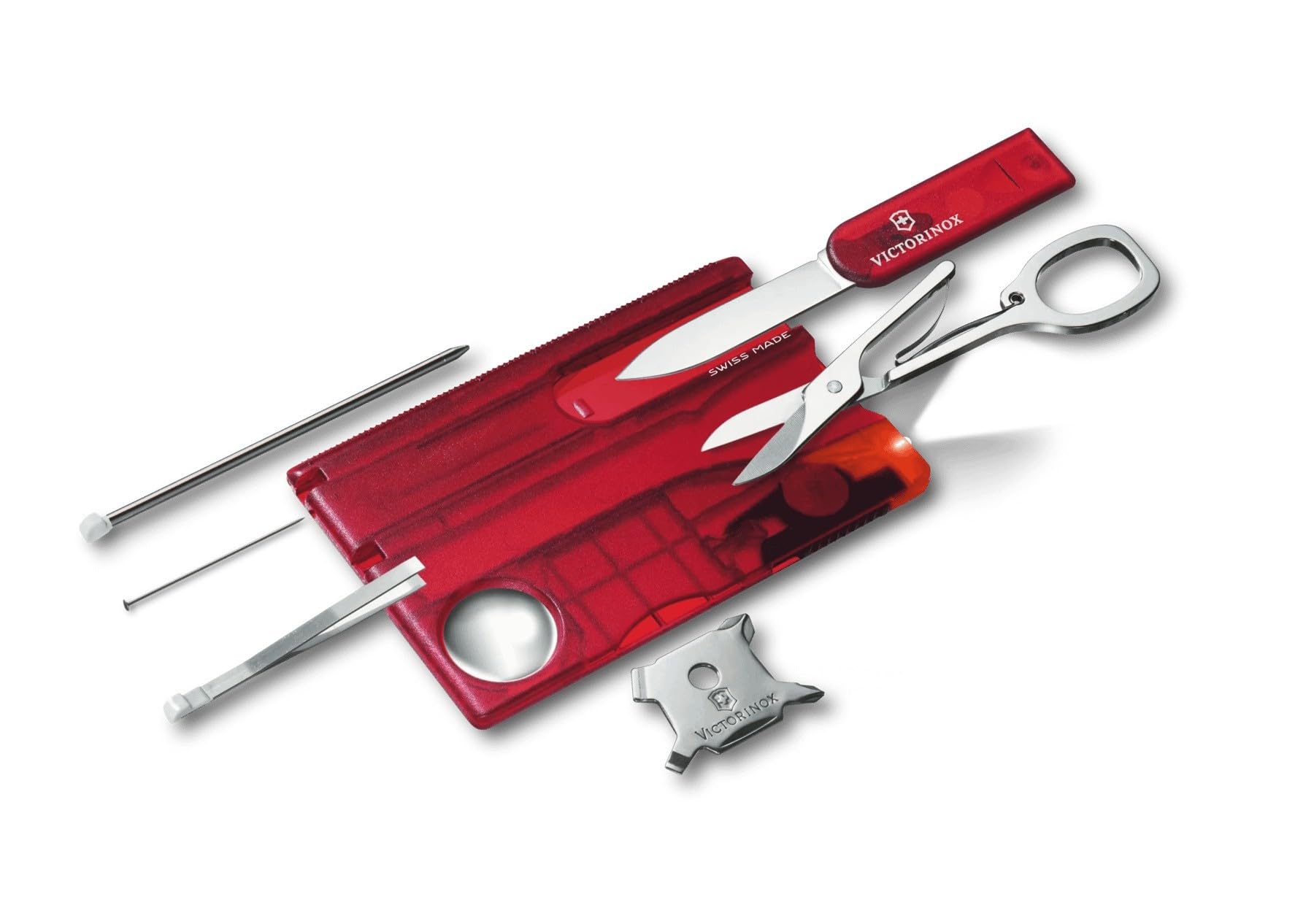 Victorinox, Swiss Card Lite, Multiherramienta de Bolsillo Suiza, Formato de tarjeta de crédito, 13 Funciones, Destornillador 3 mm, Destornillador 5 mm