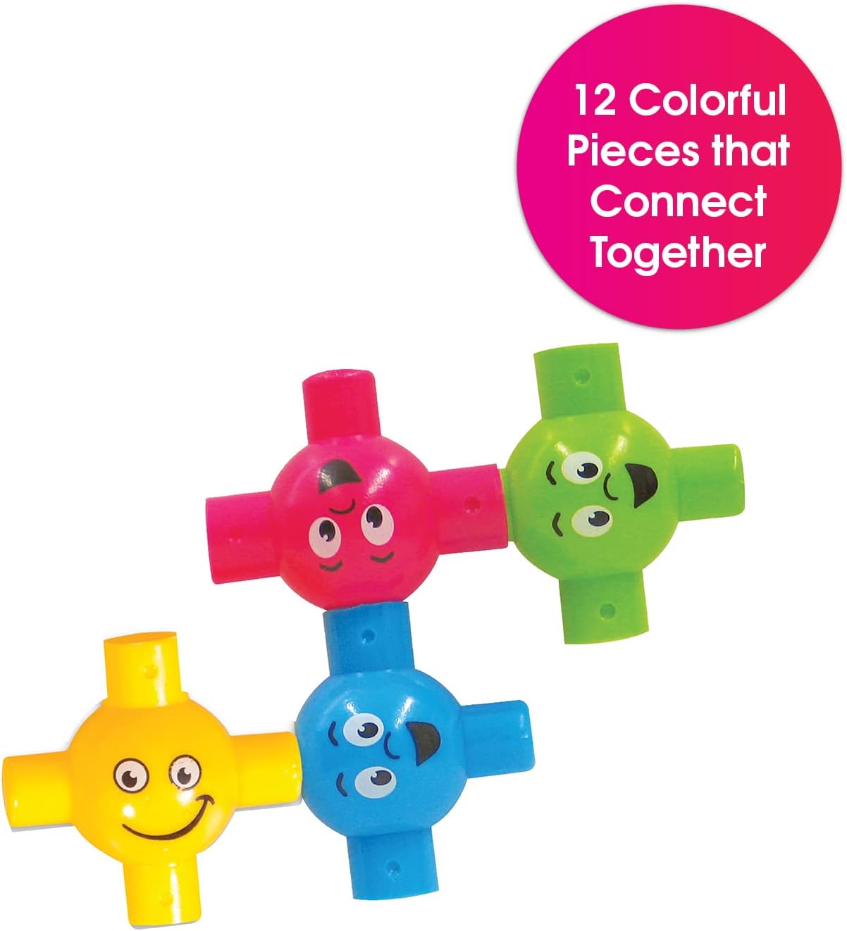 Edushape Flexi Baby Connects - Large Textured Solid Color Pop Beads for Toddlers 1-3, 2-4, 4-6 Years and Up – Snap Beads Connecting Toys for Baby Enhances Motor Skills, Tactile Senses for Kids