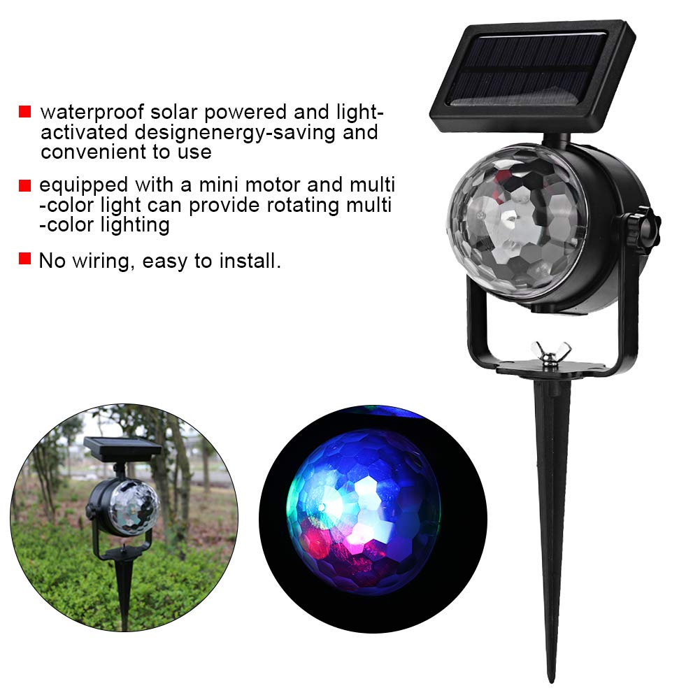 Projecteur lumière, extérieur étanche Panneau Solaire Festival LED fée projecteur 3 Couleurs Lampe de projecteur pour la fête de Noël
