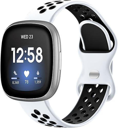 Maledan Bandas transpirables para Fitbit Versa 3Versa 4SenseSense 2 bandas para hombres y mujeres, pulseras deportivas de repuesto para Fitbit