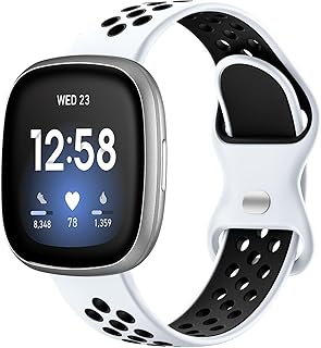 Maledan Breathable Sport Solo Loop Bands for Fitbit Versa 3/4, Sense/Sense 2 - Replacement Wristbands for Men and Women - Smart Watch Accessories