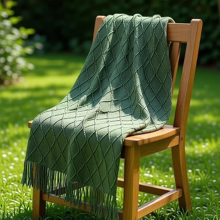 Plaid à franges 127x180 cm en polyester doux pour canapé et lit