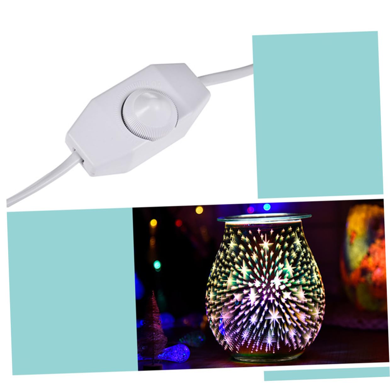 Lurrose Glas Duftlampe Elektrische Aromalampe mit Farbwechsellicht Duftöl Diffusor Romantische Raumdekoration Sicher und Leicht zu Reinigen Geschenkidee