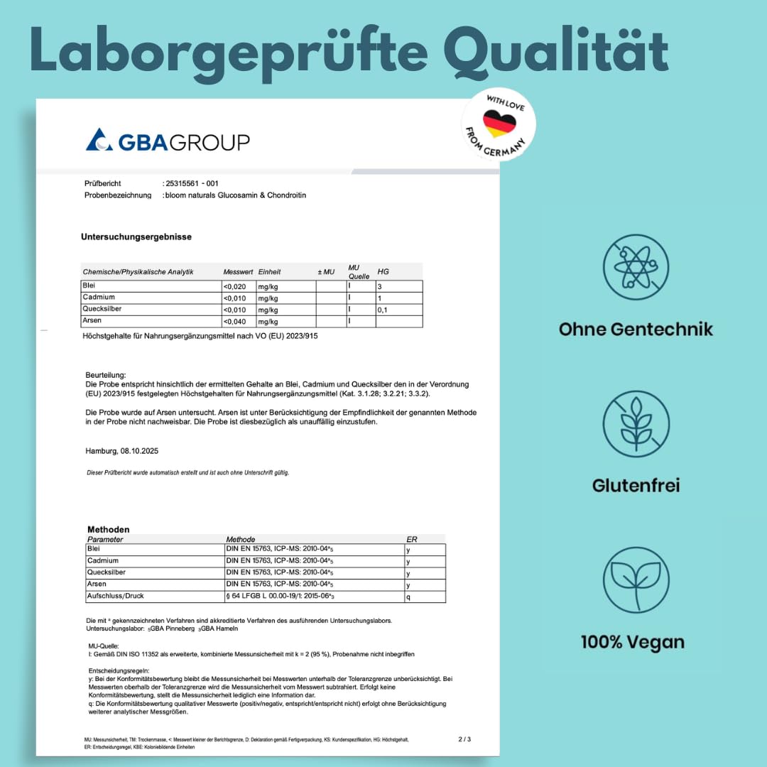 Glucosamin Chondroitin Hochdosiert - 365 Kapseln - mit pflanzlichem Vitamin C, Arthrose Kapseln - & produziert in Deutschland - Verpackung kann variieren Laborgeprüft