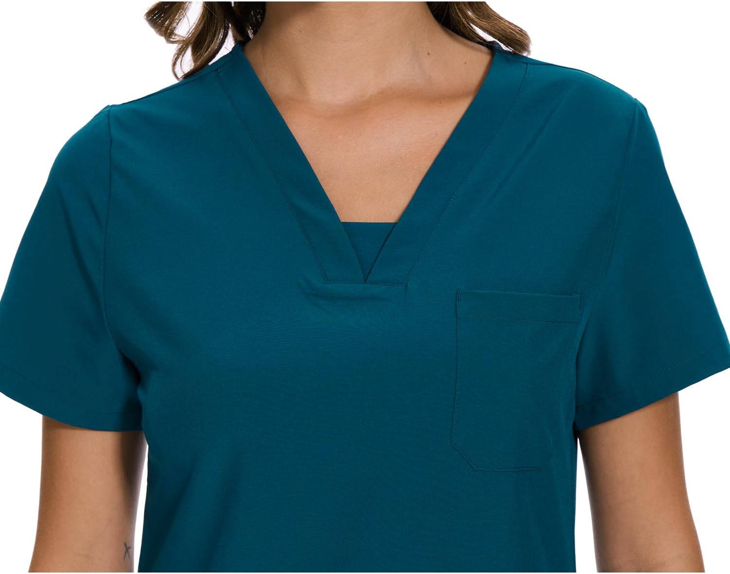 COZYFIT Scrubs for Women - V-Neck Women Scrub Tops with 3 Pockets,Soft Stretch - Image 4