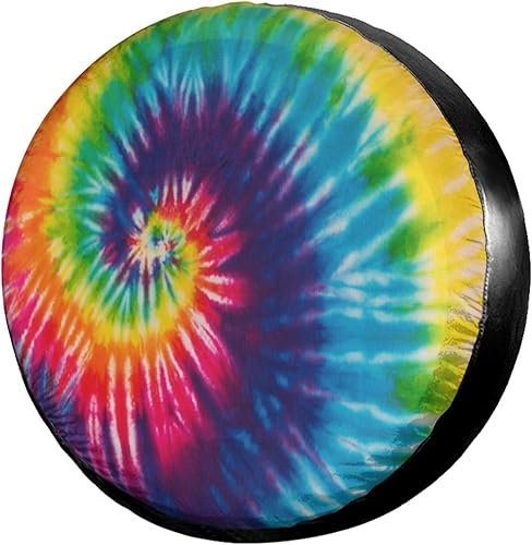 Delerain Cubiertas de neumáticos de repuesto Tie Dye para caravana, remolque, SUV, camión y muchos vehículos, cubiertas de ruedas impermeables (15