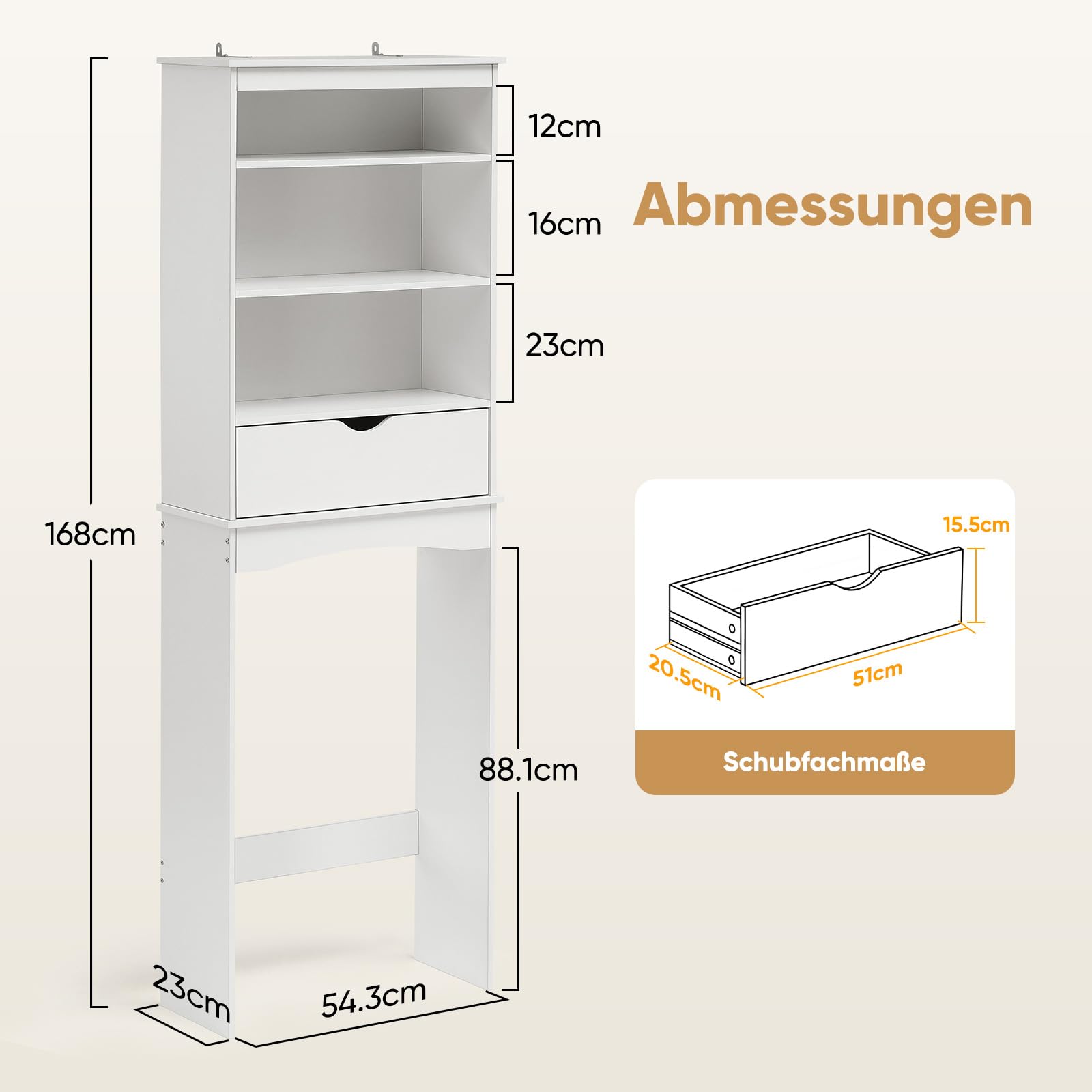 HOKEEPER Badschrank Weiß