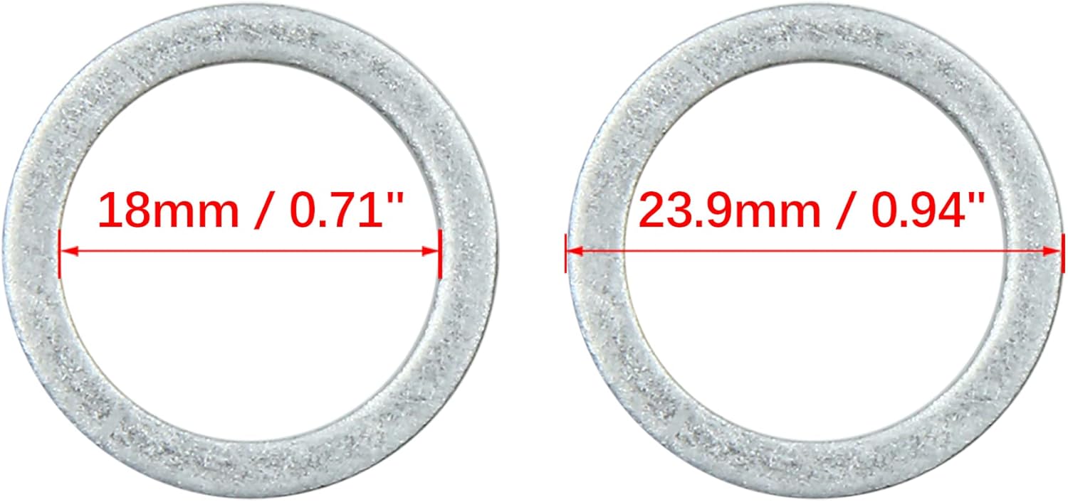 X AUTOHAUX 20pcs Engine Oil Crush Washers Drain Plug Gaskets 18mm ID. 23.9mm OD. for Car