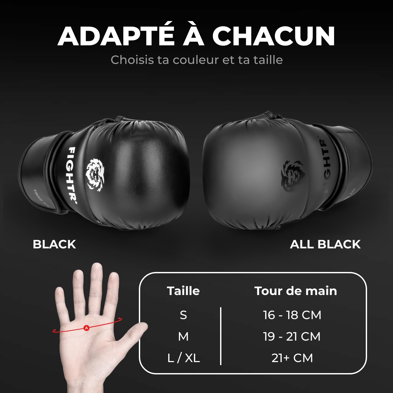 FIGHTR® Gants de Sparring MMA avec Le Meilleur Maintien pour Une stabilité maximale | avec Rembourrage Extra épais | pour Sparring, MMA, Boxe, Kickboxing et Arts Martiaux | Sac de Transport Inclus