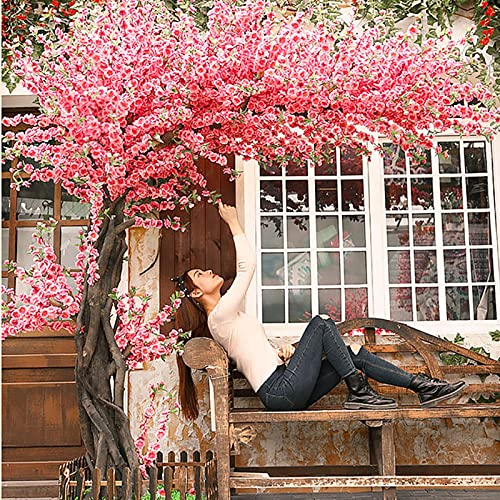 Árboles artificiales de cerezo en flor para interiores y exteriores, árbol de simulación hecho a mano con base, hogar, oficina, fiesta, boda, 1,5 x 1 m