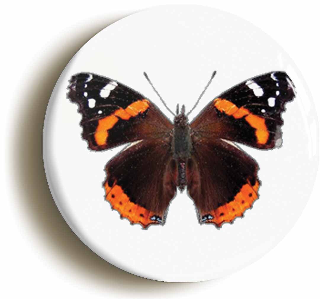 Red Admiral Butterfly Fridge Magnet (Circular 2inch / 50mm Diameter)