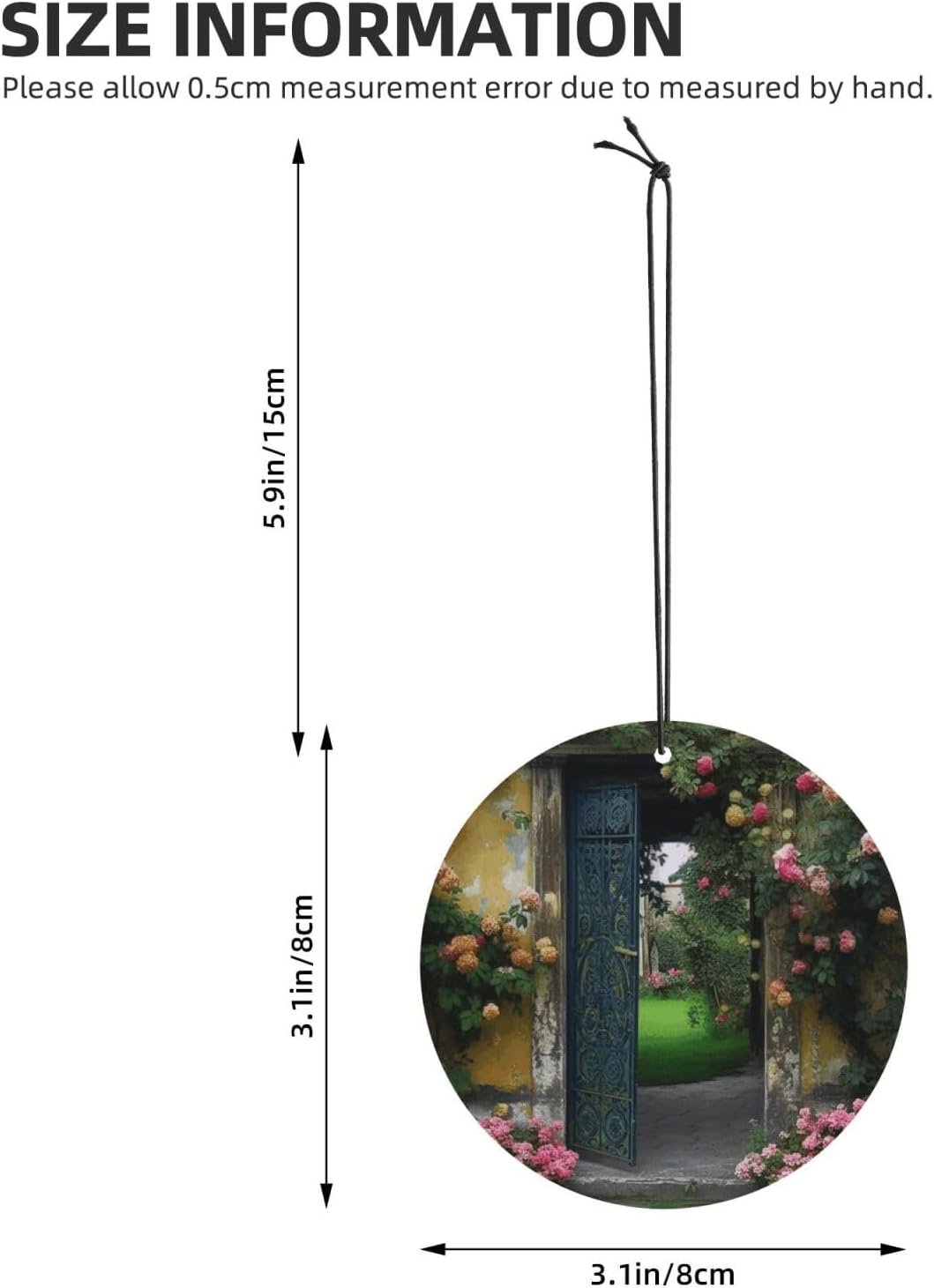 Car Air Fresheners Cards Set of 4 Pieces,Flowery Door Mirror Pendant Hanging Scented Cards for Wardrobe Bathroom Long-Lasting Auto Aromatherapy Tablets Gifts Car Rearview image 4