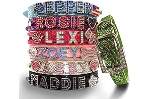 Personalized Glitter Rhinestones Bling Name Collar For Large Dogs, Medium To Large Sizes