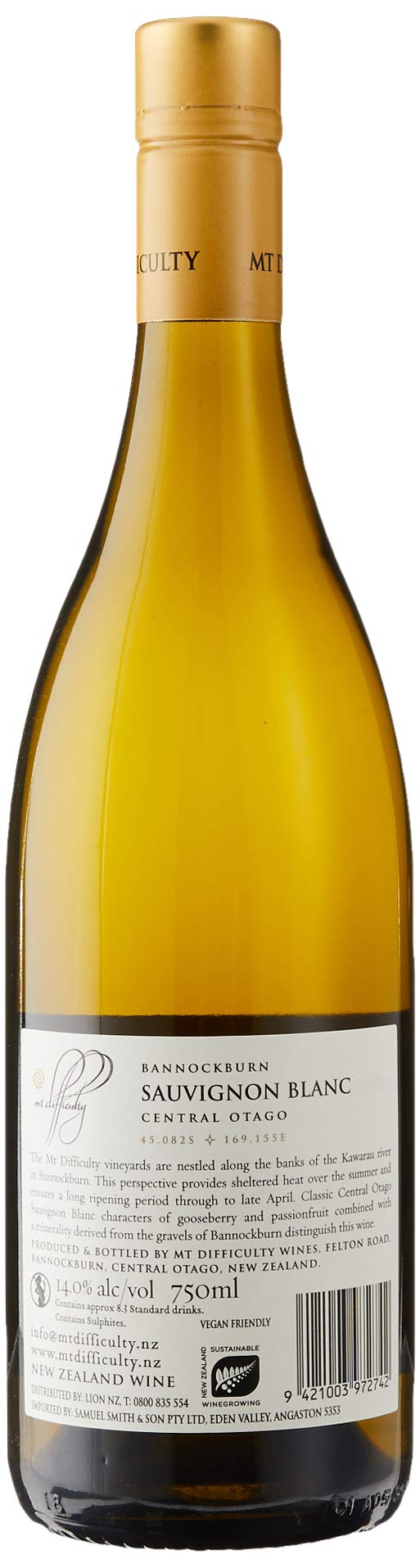 Amazon.co.jp: 【パッションフルーツの味わい】マウント・ディフィカルティ・ワインズ バノックバーン ソーヴィニヨン・ブラン [ 白ワイン  辛口 ニュージーランド 750ml ] : 食品・飲料・お酒