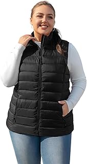 Plus Size Puffer Vest Women 1X-7X Water-Resistant Puffy Winter Vest Pack...