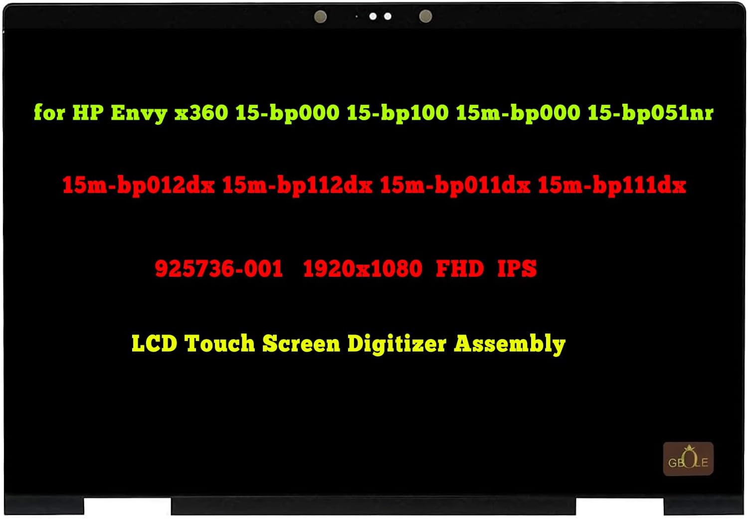 Replacement LCD Touch Screen Digitizer Assembly for HP Envy x360 15-bp