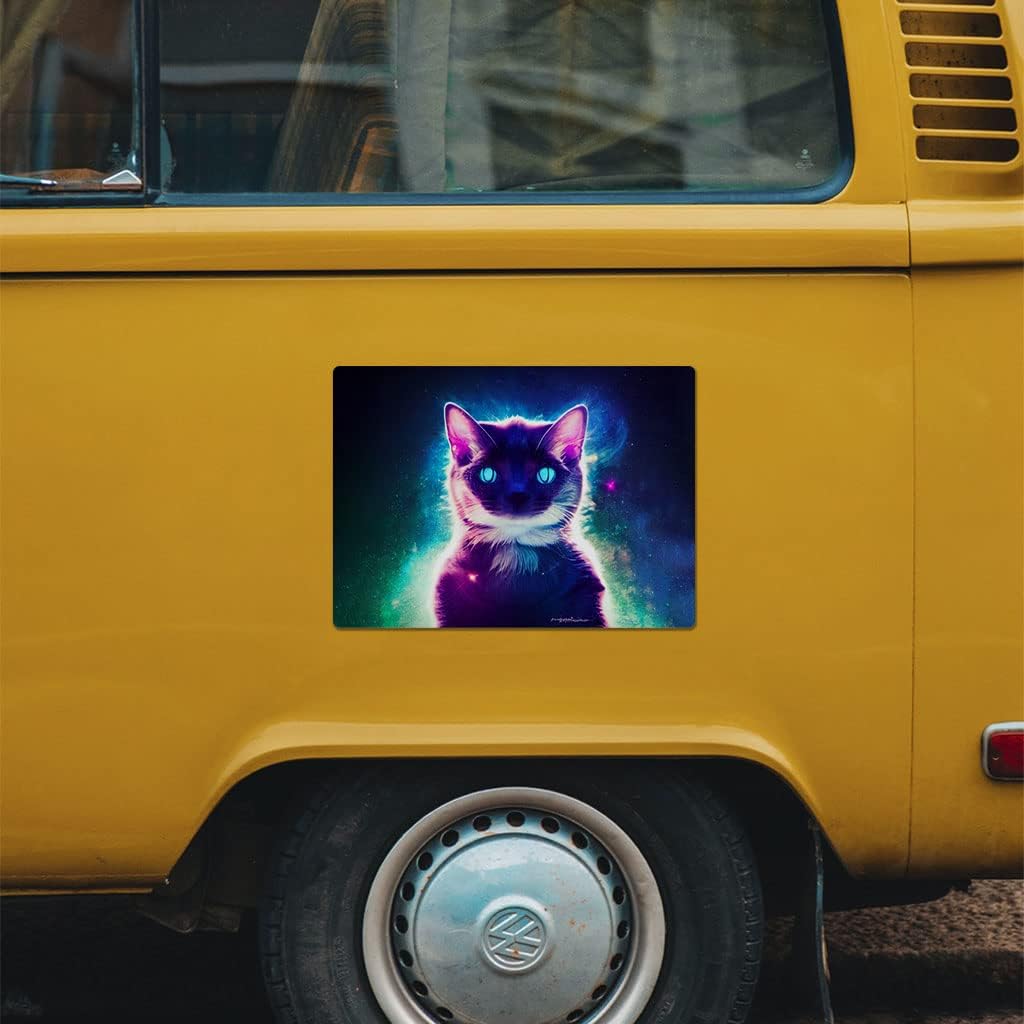Galactic Cat Car Magnet 2 PCS - Kitten Print Car Magnet - Cartoon Print Sticker