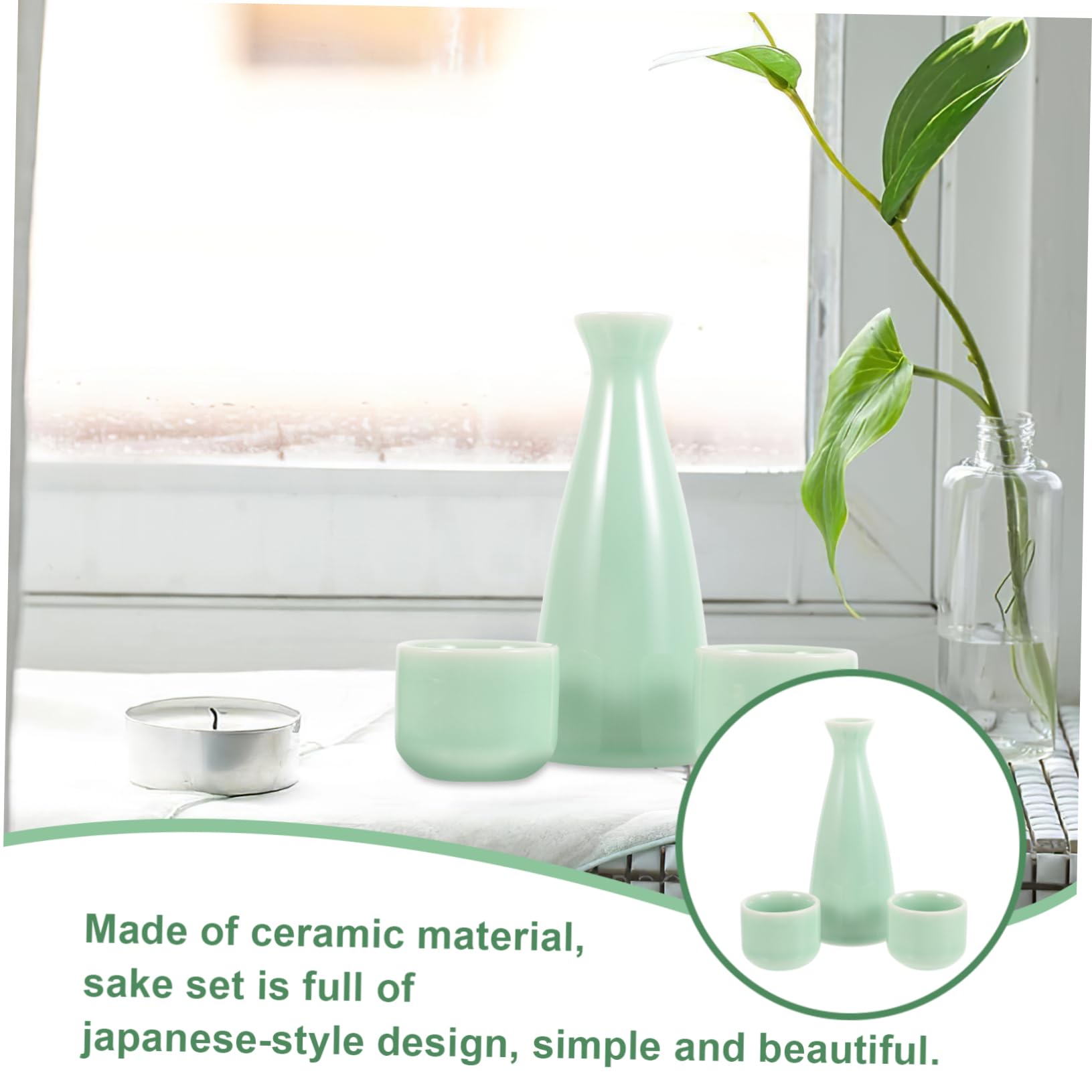 SOLUSTRE Japanese Saki Cup Set Complete Sake Bottle Cups Collection Japanese Tea Set Alternative