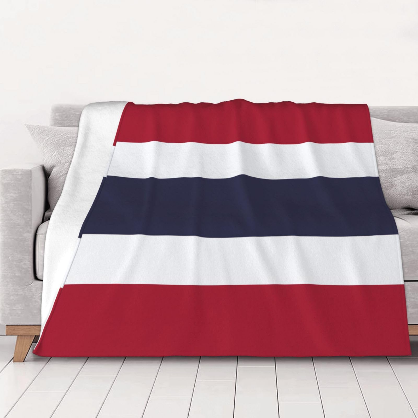 Couverture en flanelle drapeau Thaïlande cadeau original et doux pour passionnés