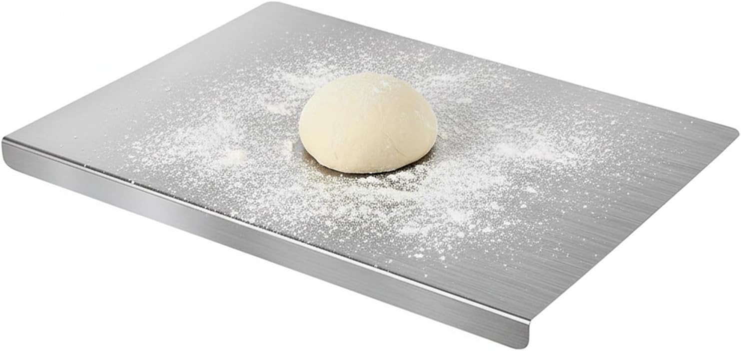 Stainless Steel Cutting Board with Non-Slip Pads - Large Kitchen Chopping Board for Baking, Meat, Vegetables & Bread - Dishwasher Safe Easy-Clean Food Prep Pan (11.8inch*15.7inch(30*40cm))