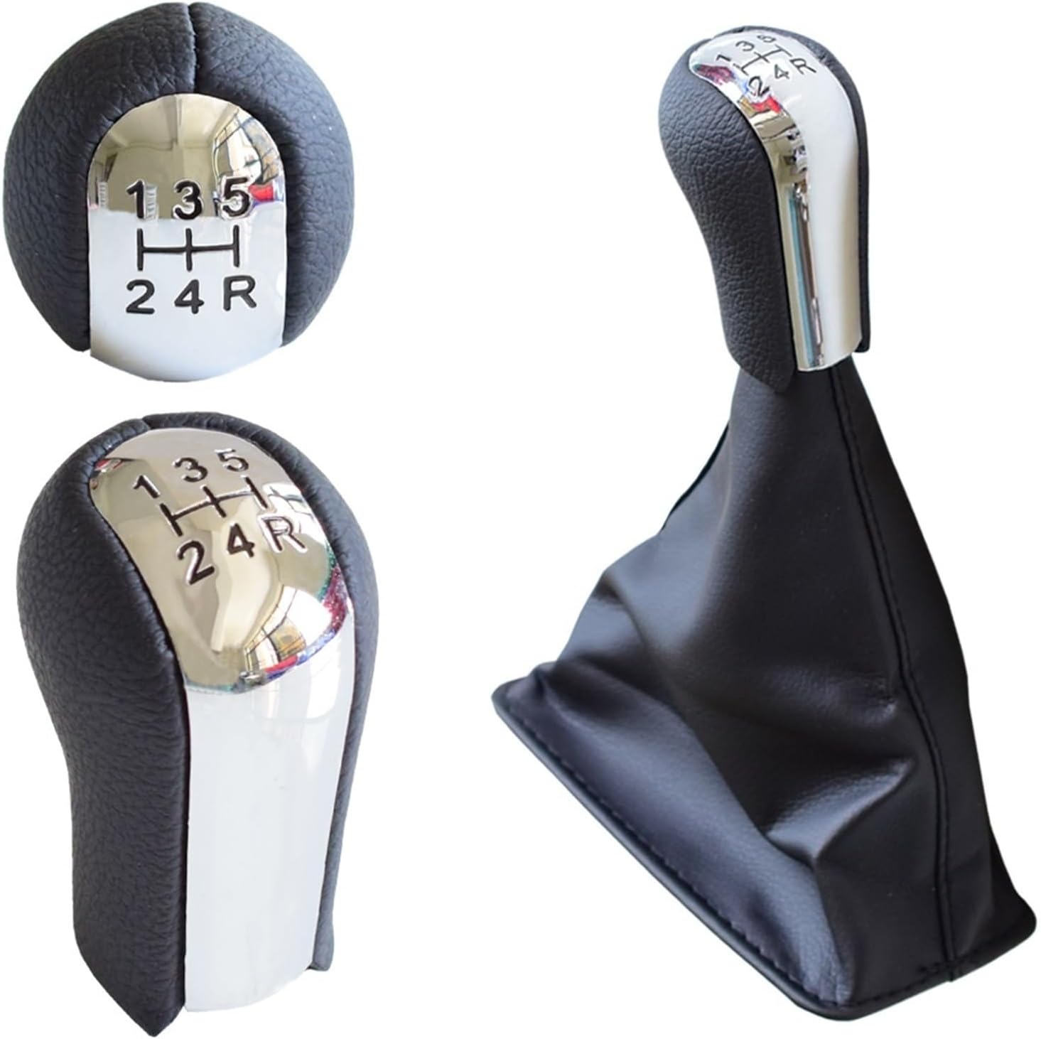 Manual 5/6 Speed Gear Shift Knob Leather Gaiter Boot Case Compatible for Toyota Corolla AYGO Verso Compatible for RAV4 Yaris VITZ(6 Speed-dust-Proof)
