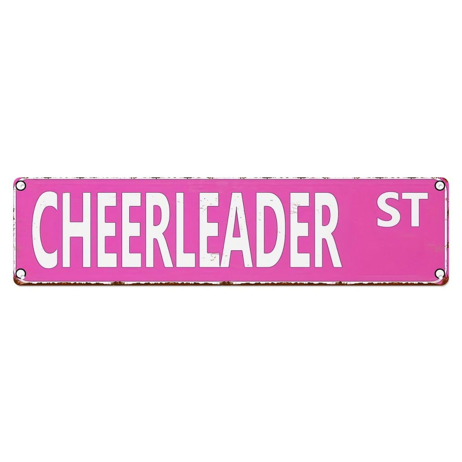 Cheerleader Street Sign Pattern Metal Tin Sign Plaque