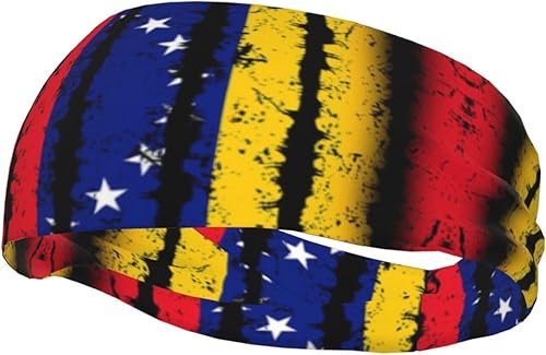 Miniatura 9 de Lindas diademas para correr con la bandera de Venezuela para hombres y mujeres, bandas deportivas venezolanas para baloncesto, yoga, entrenamiento