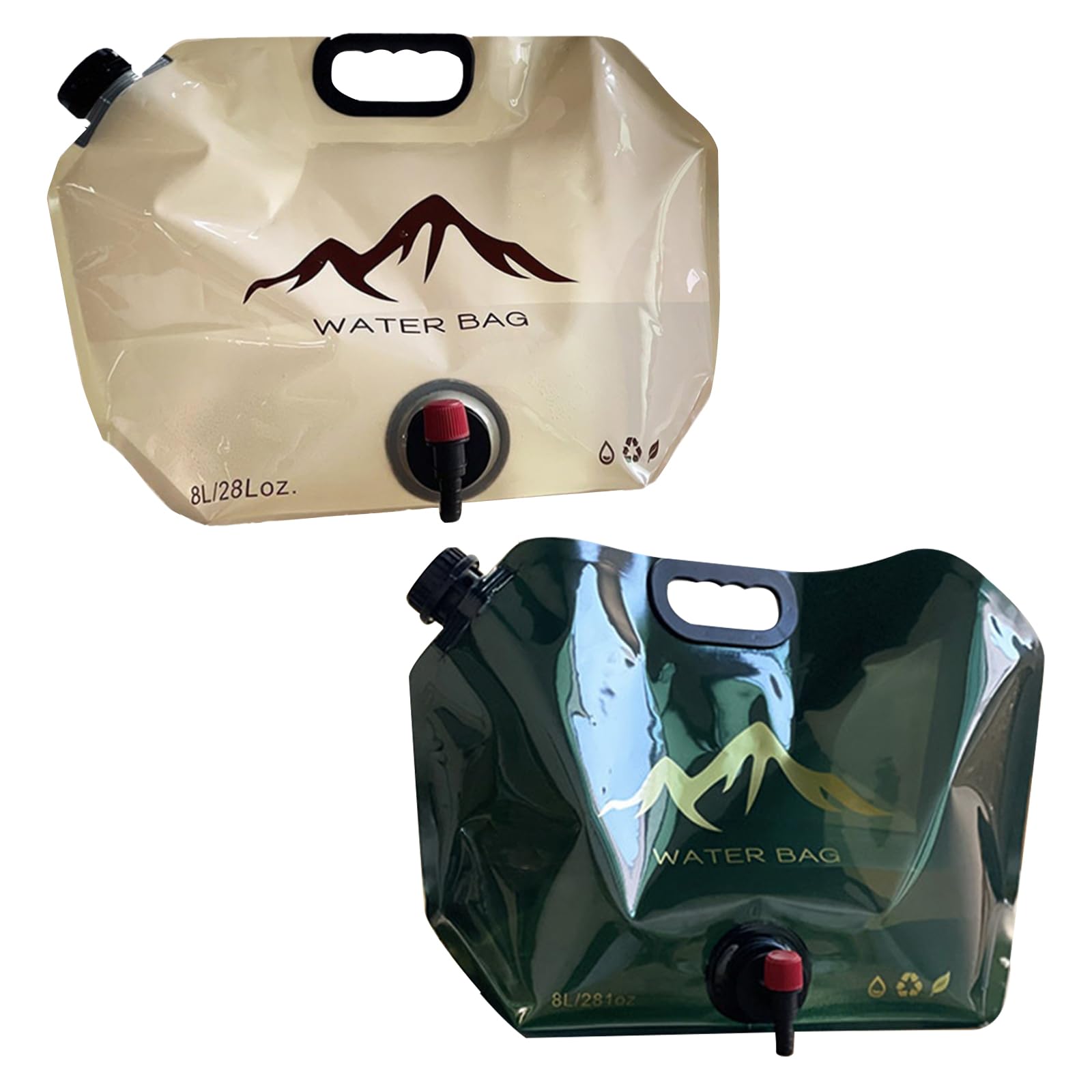 2 Pack Water Container, Collapsible Water Container, Water Carrier Camping Bottle Collapsible, Collapsible Water Storage Carrier with Spigot, for Sport, Hiking, Camping, BBQ, Picnic