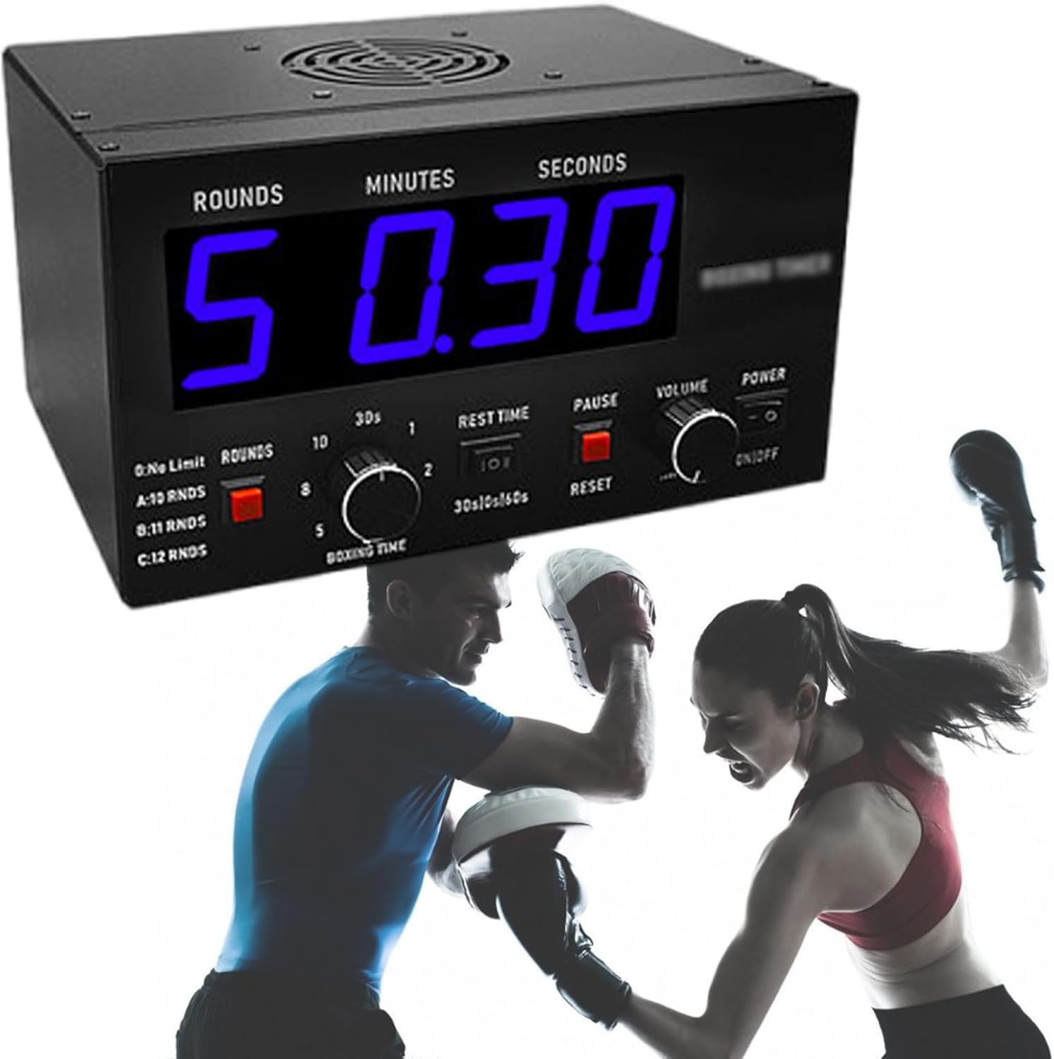 Led Interval Timer, Gym Workout Timer,with Adjustable 3 Levels of Rest Time/Selectable Workout Time and Cycle Reps,Red