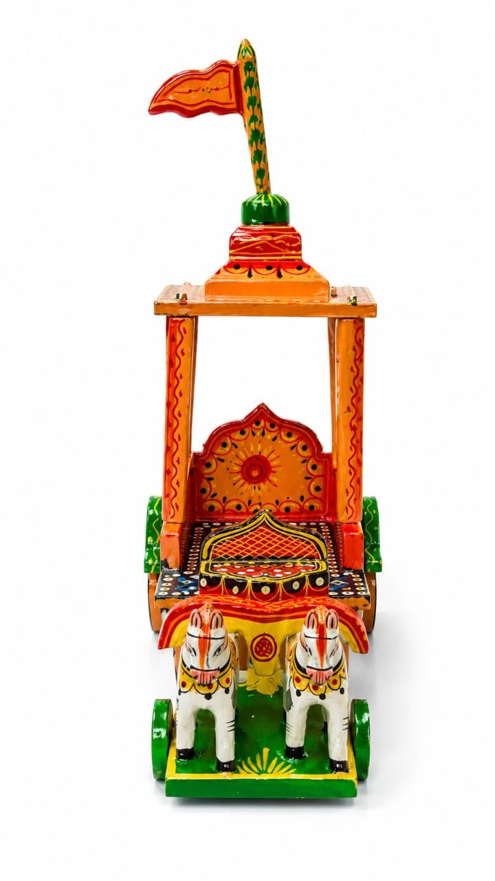 Shri Jagannath Rath Yatra Rath| Chariot for Lord Jagannath Idol | Handcrafted Wooden Temple Cart | Traditional Festival Decor | (12"*6")-image-43