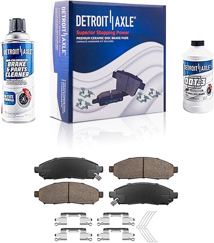 Miniatura 30 de Detroit Axle - Kit de freno para pastillas de freno de cerámica Ford Mustang Base GT 2000 2001 2002 2003 con repuesto de hardware delantero y trasero
